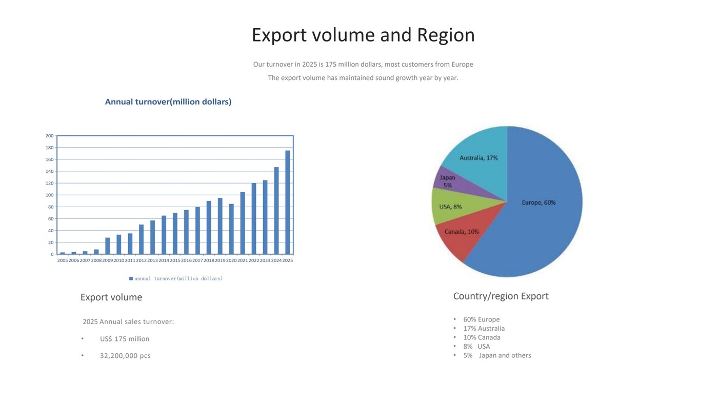 Select Garment export regions and 2025 turnover